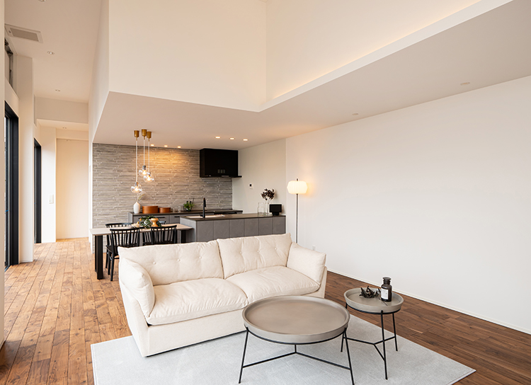 【イメージコーナー】自由設計ならではのLDK・ランドリースペースを展示しています。最新のIoT住宅も体験できます。